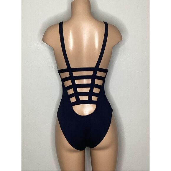 New. Vitamin A black strappy swimsuit. Small. Retails $177 - Picture 9 of 10